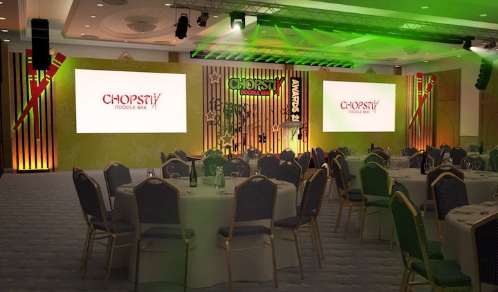 Chopstick Conference Set Design by Quadrant Events Ltd