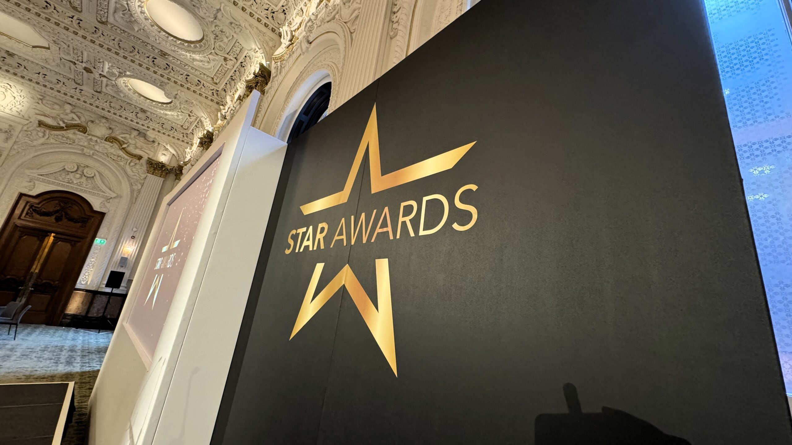 Star Awards backdrop from an event held at the Grand Hotel, Birmingham