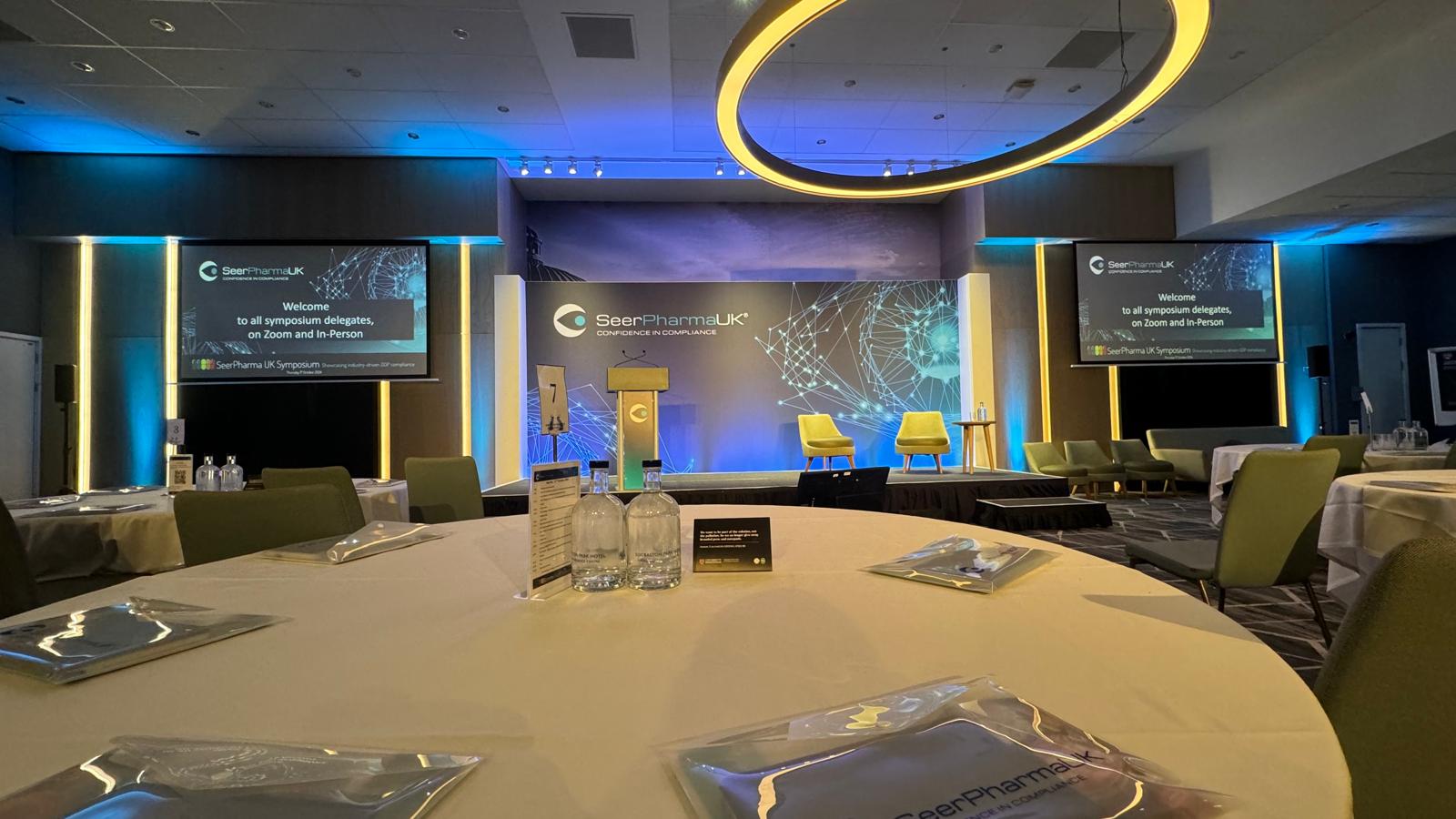 Edgbaston Park Hotel conference room - stage view with table