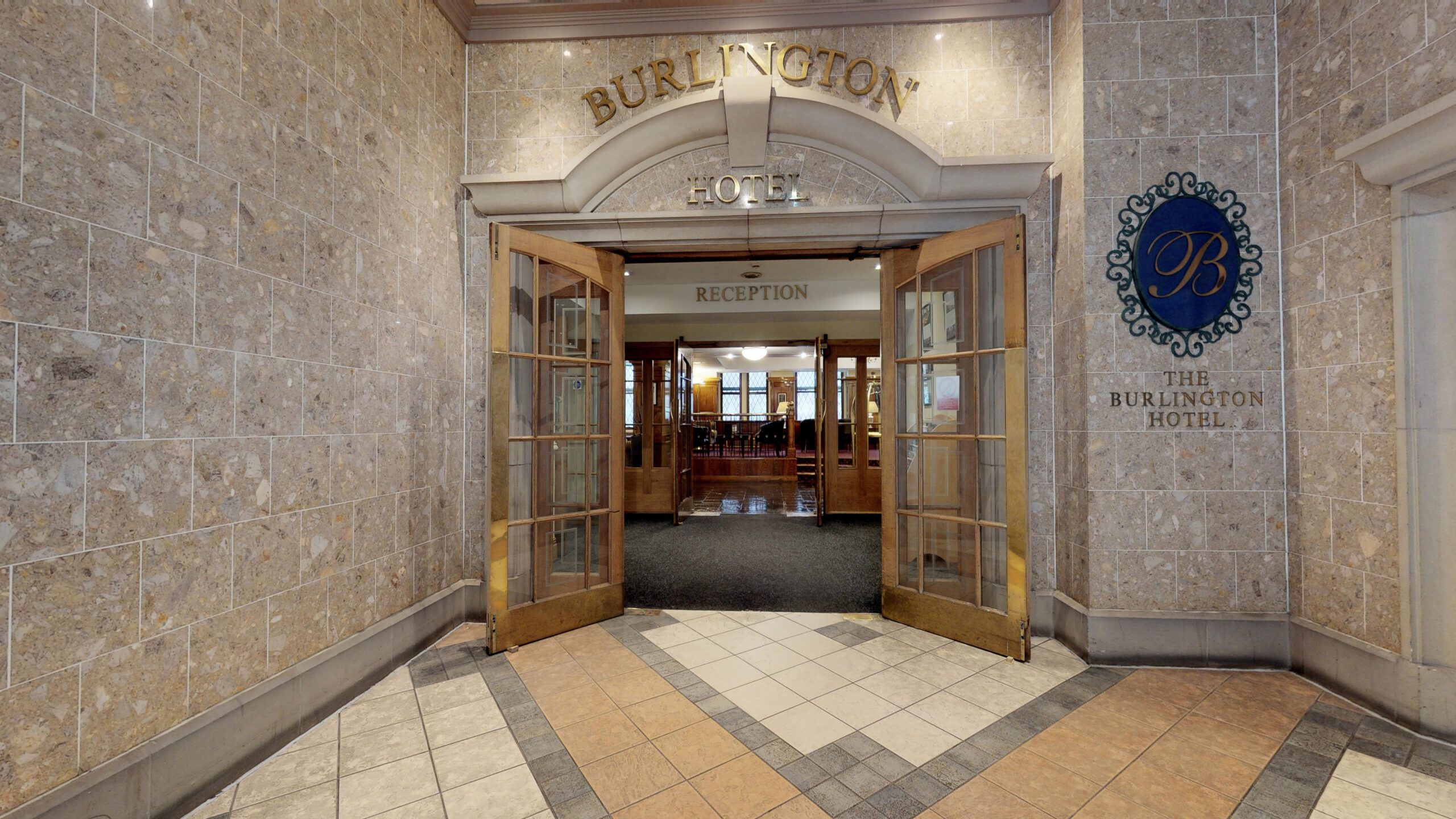 The entrance to the Macdonald Burlington hotel