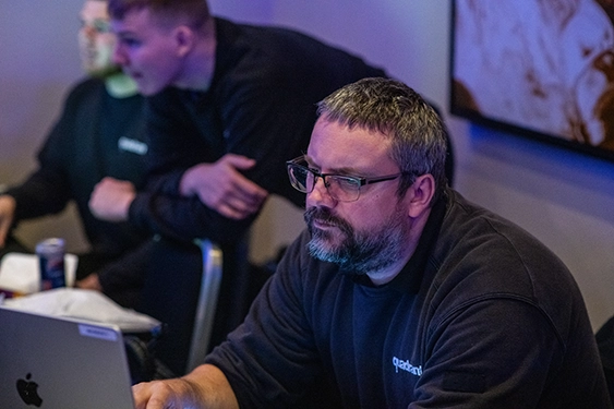 Quadrant technical production staff working behind the scenes at an event