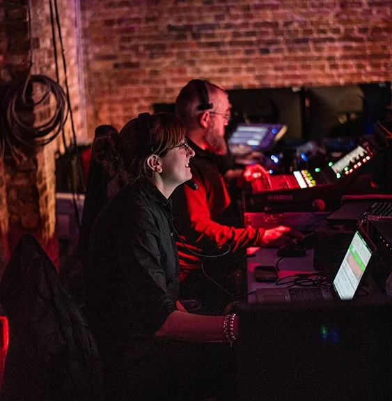 Technical production staff behind the scenes at the StarACTs awards in 2024